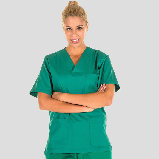 603000-108 - BLUSA SANITARIO UNISEX PICO COLORES VERDE