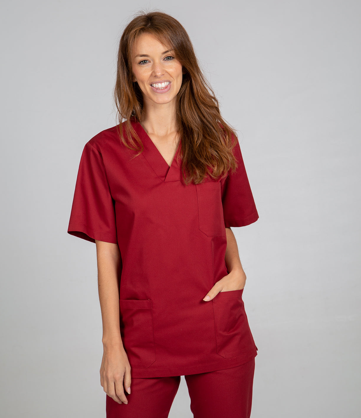 603000-112 - BLUSA SANITARIO UNISEX PICO BURDEOS