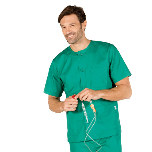 604000-108 - BLUSA SANITARIO UNISEX ABOTONADA VERDE