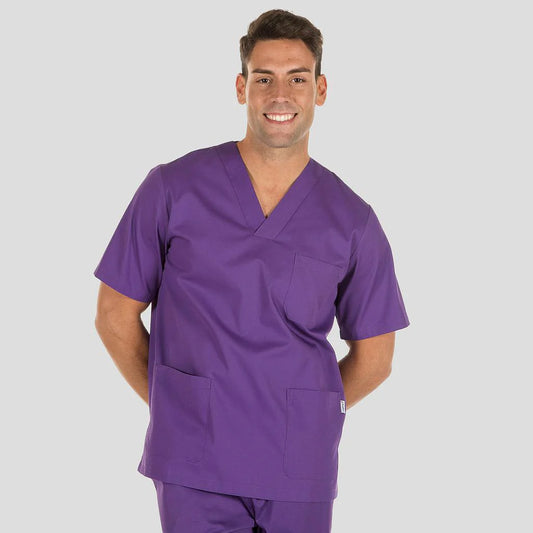 605000-136 - BLUSA SANITARIA UNISEX PICO COLORES MORADO
