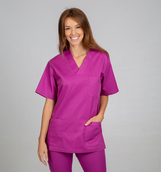 605000-119 - BLUSA SANITARIA UNISEX PICO MALVA