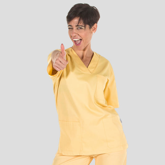 605000-122 - BLUSA SANITARIA UNISEX PICO VAINILLA