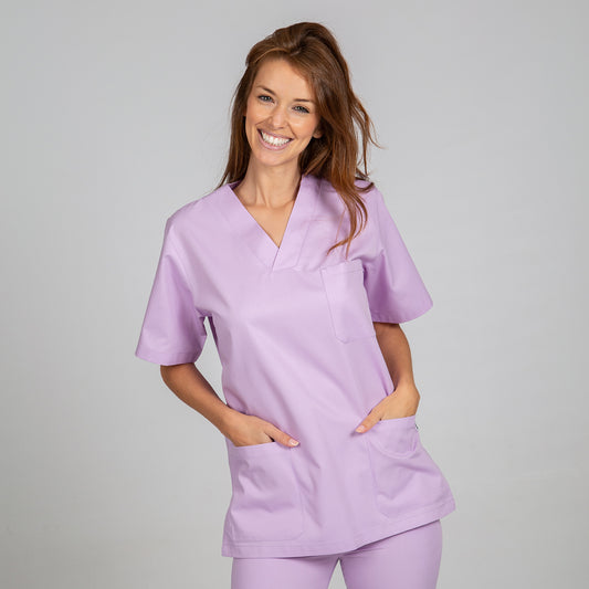 605000-123 - BLUSA SANITARIA UNISEX PICO LILA