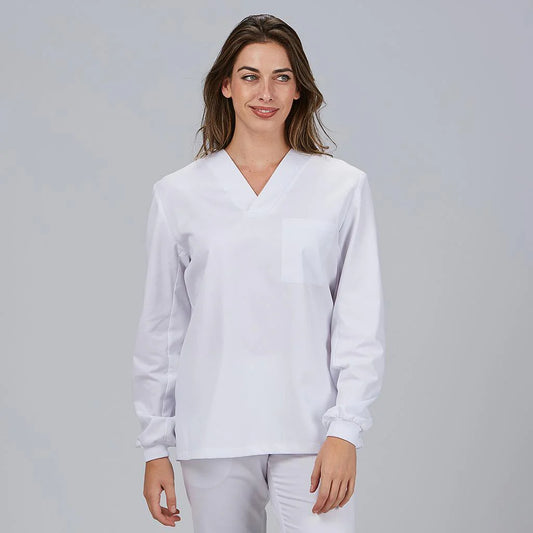 608301-101 - BLUSA SANITARIO UNISEX PICO M/L PUÑO ACRILICO