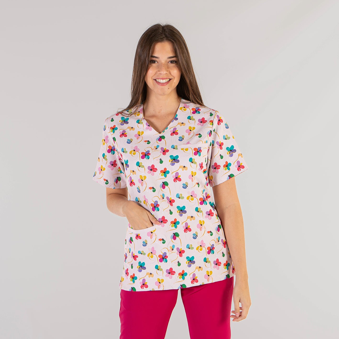 611400-2886 - BLUSA UNISEX ADA FLOR ARCOIRIS
