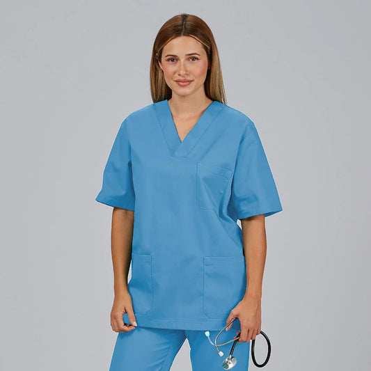 671101-107 - BLUSA SANITARIO UNISEX PICO SARGA CELESTE