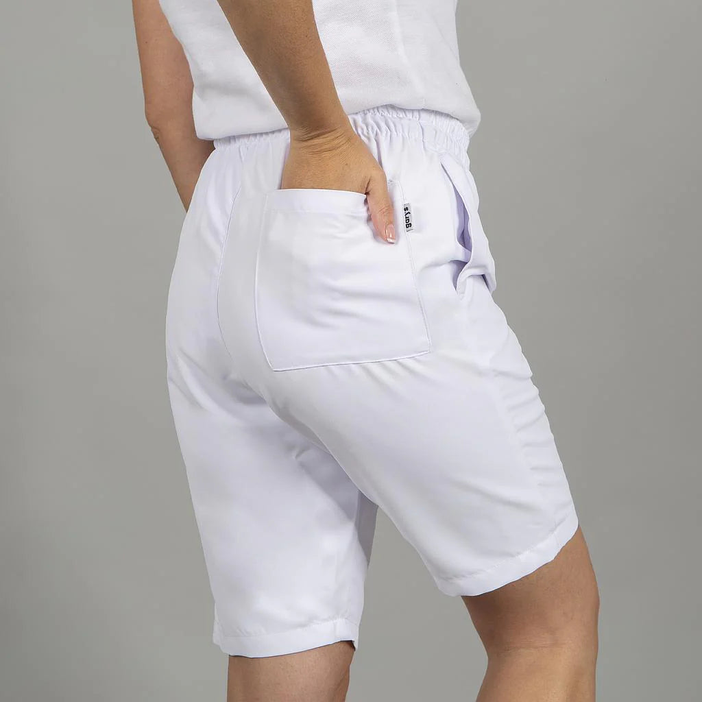 700017-101 - BERMUDA UNISEX GOMA+CORDON EXTERIOR MICROFIBRA BLANCO