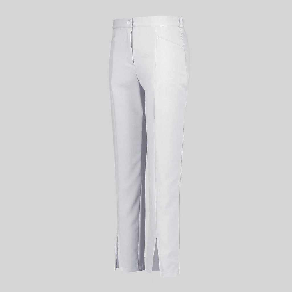 700036-101 - PANTALON MUJER ABERTURA CENTRAL EN BAJO BLANCO