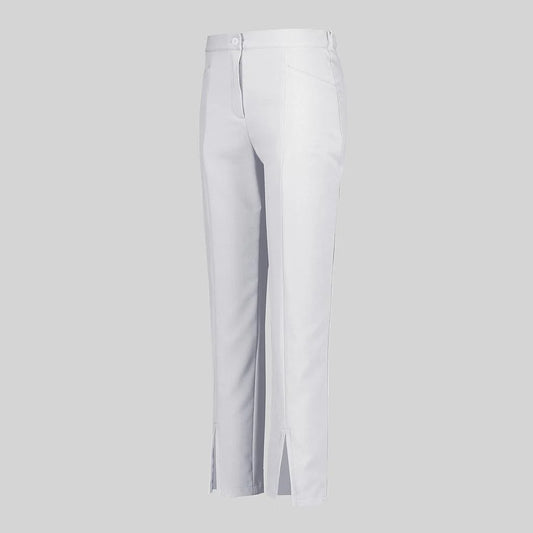 700036-101 - PANTALON MUJER ABERTURA CENTRAL EN BAJO BLANCO