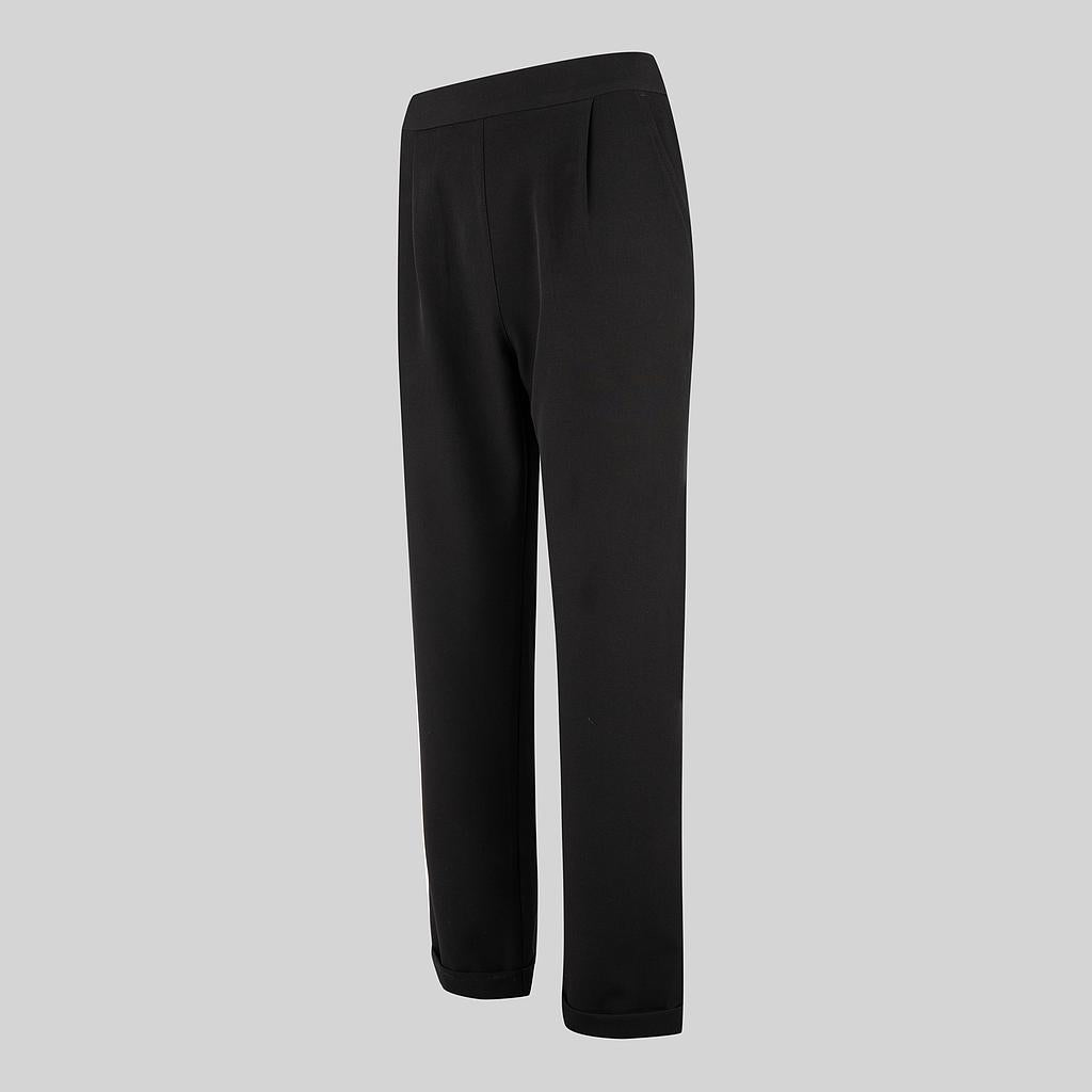 700049-001 - PANTALON MUJER BIELASTICO BAJO VUELTO NEGRO