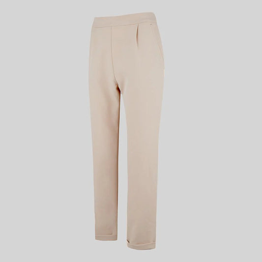 700049-110 - PANTALON MUJER BIELASTICO BAJO VUELTO BEIGE