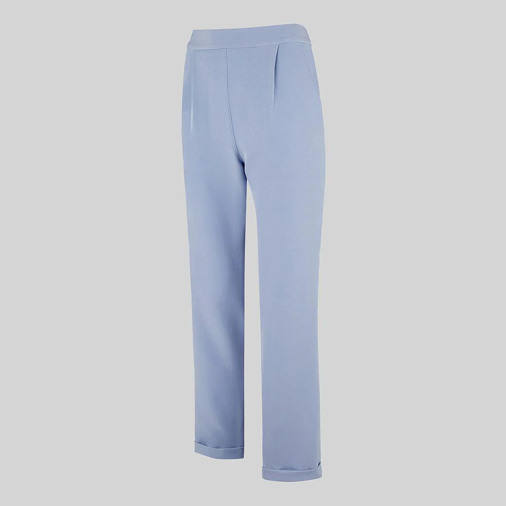 700049-169 - PANTALON MUJER BIELASTICO BAJO VUELTO AZUL MAYA