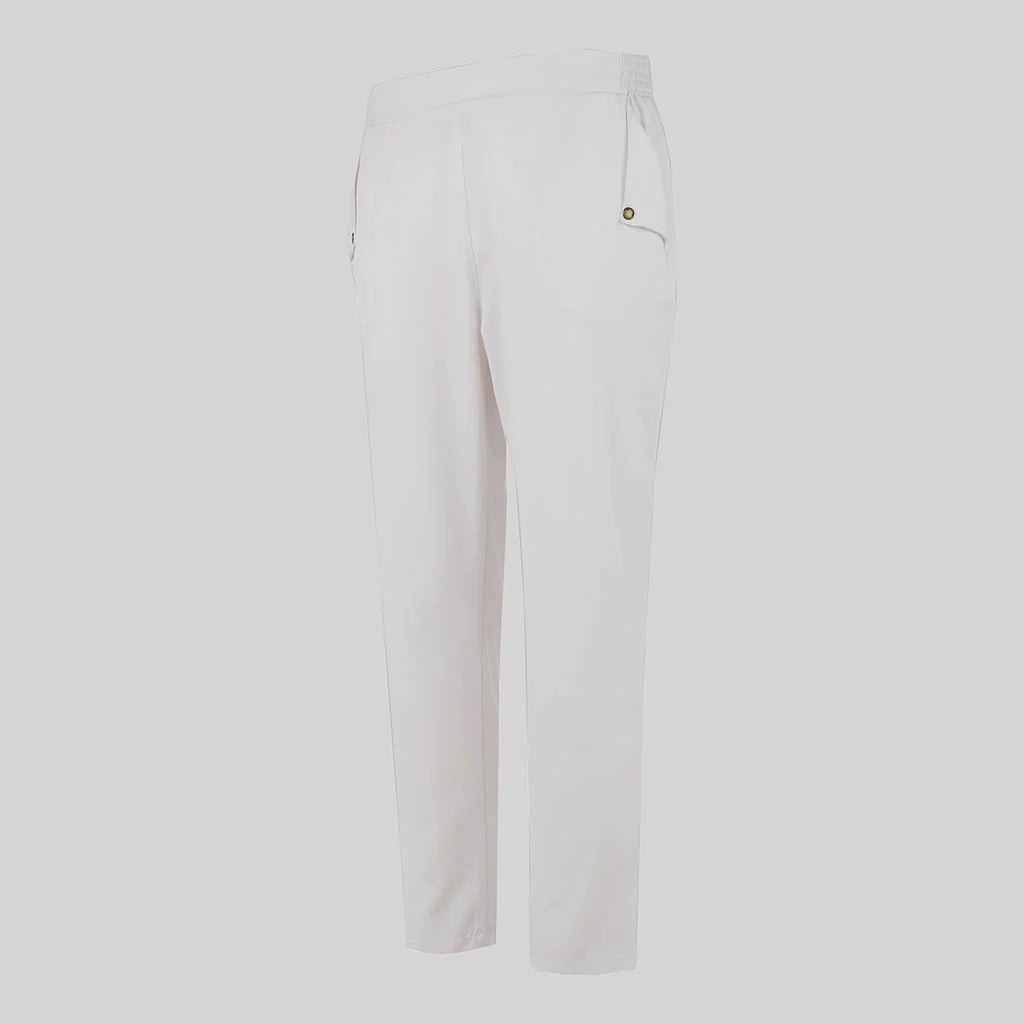 700052-101 - PANTALON MUJER GOMA COSTADOS BLANCO