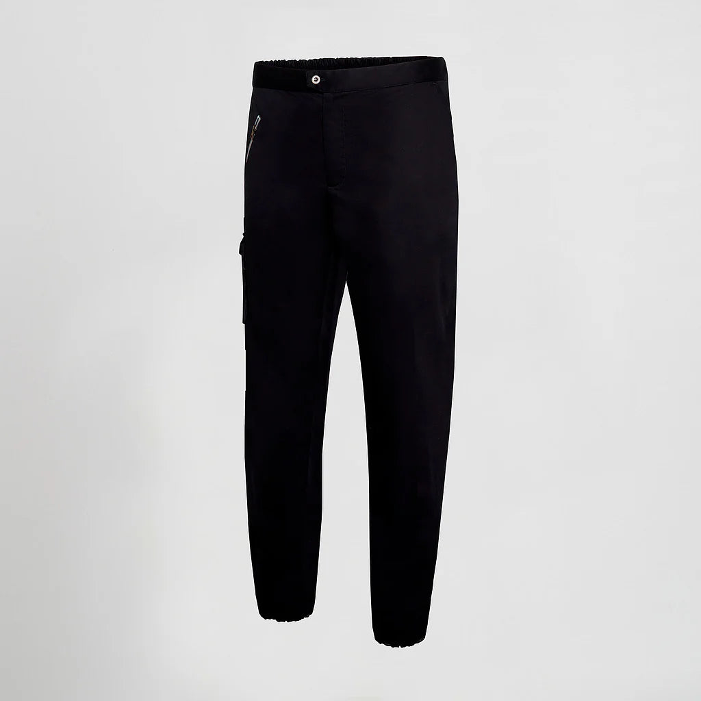 700068-001 - PANTALON UNISEX CREMALLERA SATEN ALGODON NEGRO