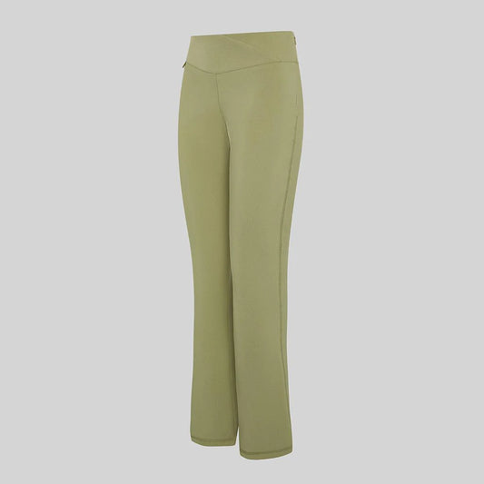 700076-121 - PANTALON MUJER FLARE VERDE OLIVA