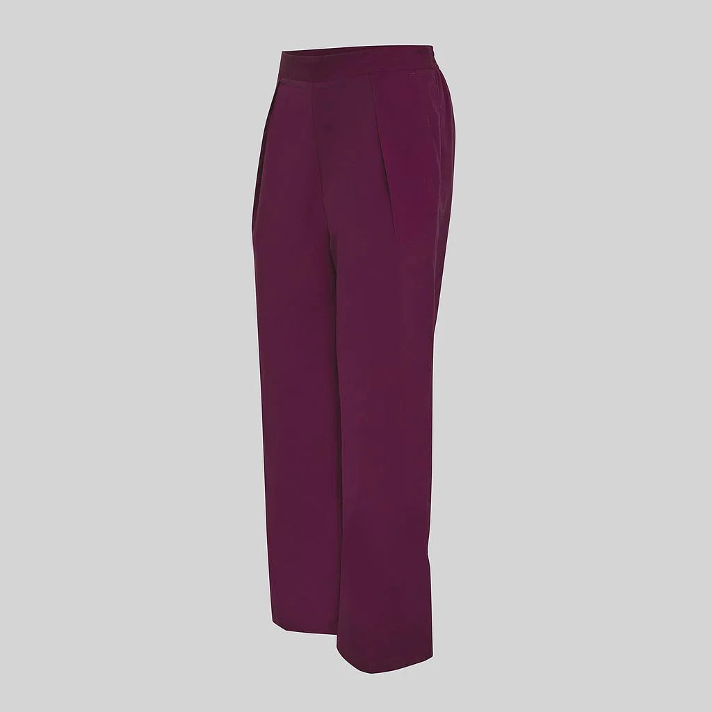 700077-119 - PANTALON MUJER RECTO PINZAS MALVA