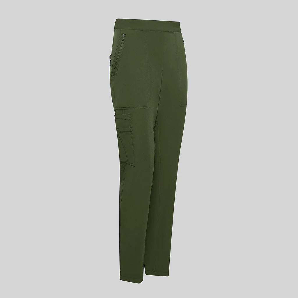 700079-154 - PANTALON MUJER CREMALLERA EN BAJOS VERDE MUSGO