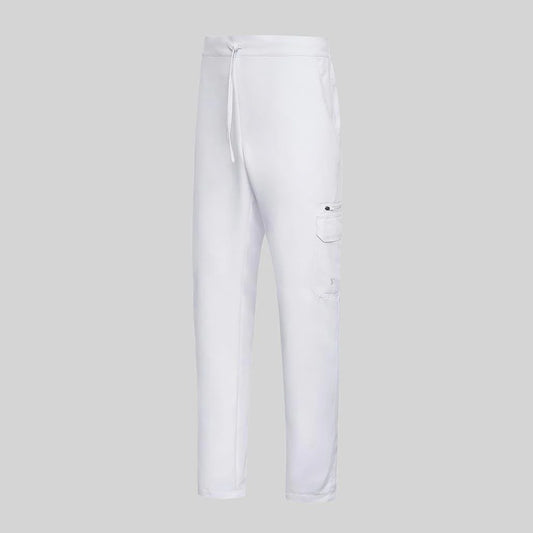 700081-101 - PANTALON UNISEX CINTURA AJUSTABLE Y BOLSILLOS CARGO BLANCO