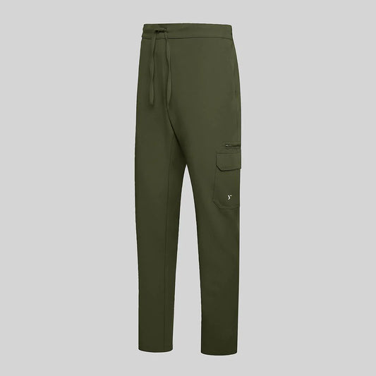 700081-154 - PANTALON UNISEX CINTURA AJUSTABLE Y BOLSILLOS CARGO VERDE MUSGO