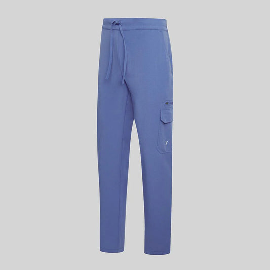 700081-169 - PANTALON UNISEX CINTURA AJUSTABLE Y BOLSILLOS CARGO AZUL MAYA
