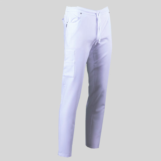 702800-101 - PANTALON UNISEX MULTIBOLSILLOS ELASTIK BLANCO