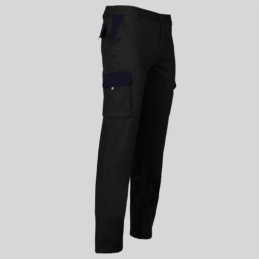 7501C1-001104 - PANTALON UNISEX MULTIBOLSILLOS ELASTICO GAMO COMBINADO NEGRO/MARINO