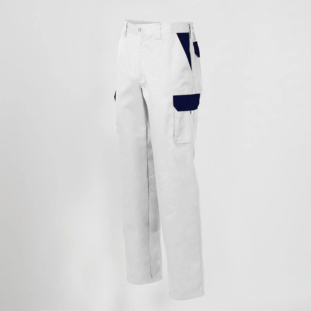 7501C1-101104 - PANTALON UNISEX MULTIBOLSILLOS ELASTICO GAMO COMBINADO BLANCO/MARINO