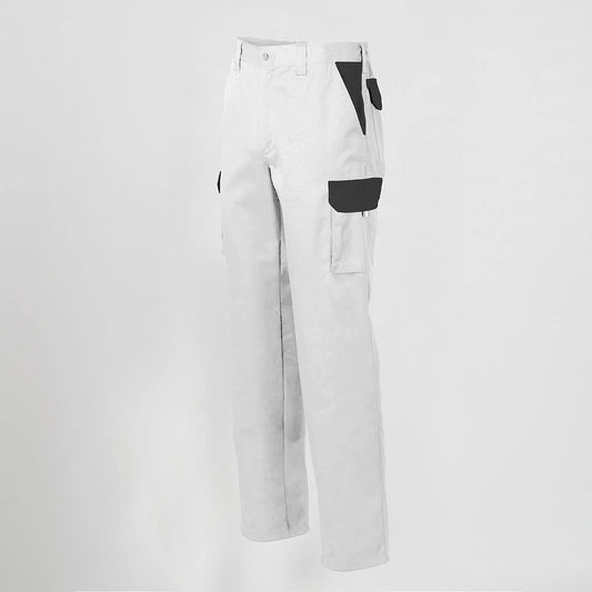 7501C1-101109 - PANTALON UNISEX MULTIBOLSILLOS ELASTICO GAMO COMBINADO BLANCO/GRIS