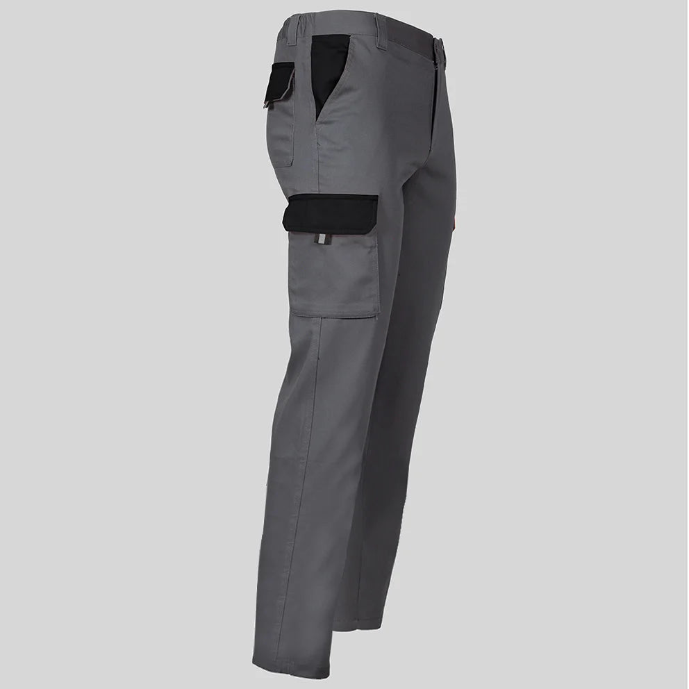 7501C1-109001 - PANTALON UNISEX MULTIBOLSILLOS ELASTICO GAMO COMBINADO GRIS/NEGRO