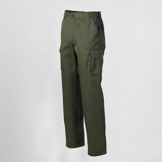 7501C1-149109 - PANTALON UNISEX MULTIBOLSILLOS ELASTICO GAMO COMBINADO VERDE CAQUI/GRIS