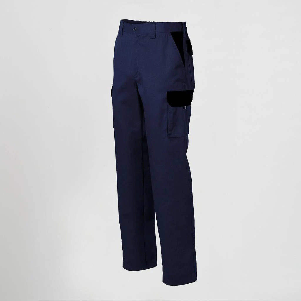 7501C1-159001 - PANTALON UNISEX MULTIBOLSILLOS ELASTICO GAMO COMBINADO AZUL NAVY/NEGRO