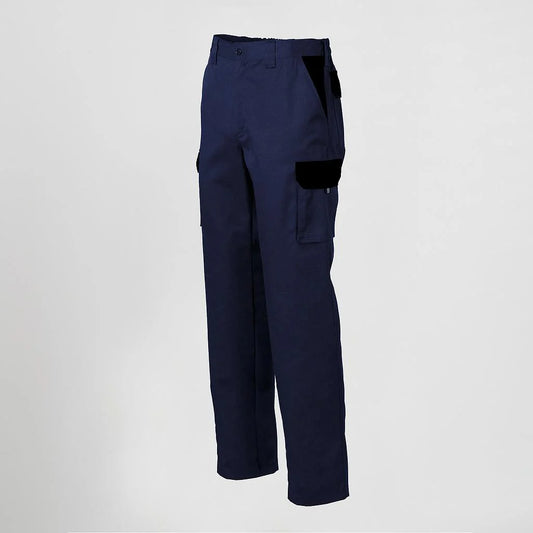 7501C1-159001 - PANTALON UNISEX MULTIBOLSILLOS ELASTICO GAMO COMBINADO AZUL NAVY/NEGRO