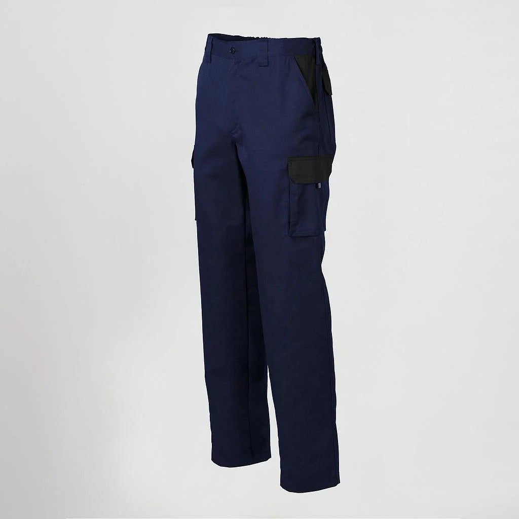 7501C1-159109 - PANTALON UNISEX MULTIBOLSILLOS ELASTICO GAMO COMBINADO AZUL NAVY/GRIS