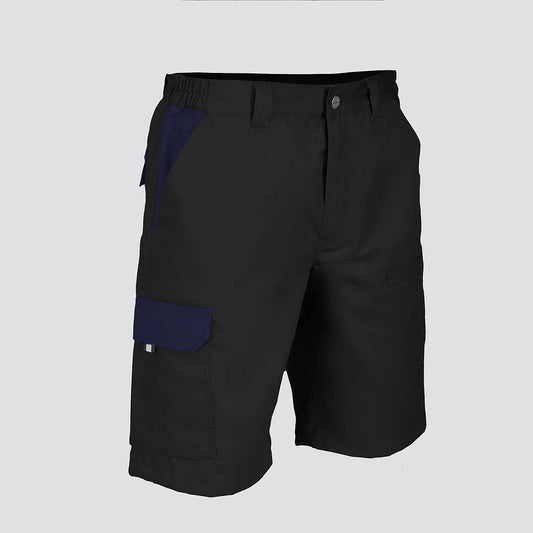 7503C1-001104 - BERMUDA UNISEX MULTIBOLSILLOS ELASTICA ARCE COMBINADA NEGRO/MARINO