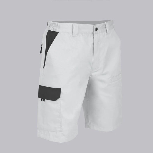 7503C1-101001 - BERMUDA UNISEX MULTIBOLSILLOS ELASTICA ARCE COMBINADA BLANCO/NEGRO