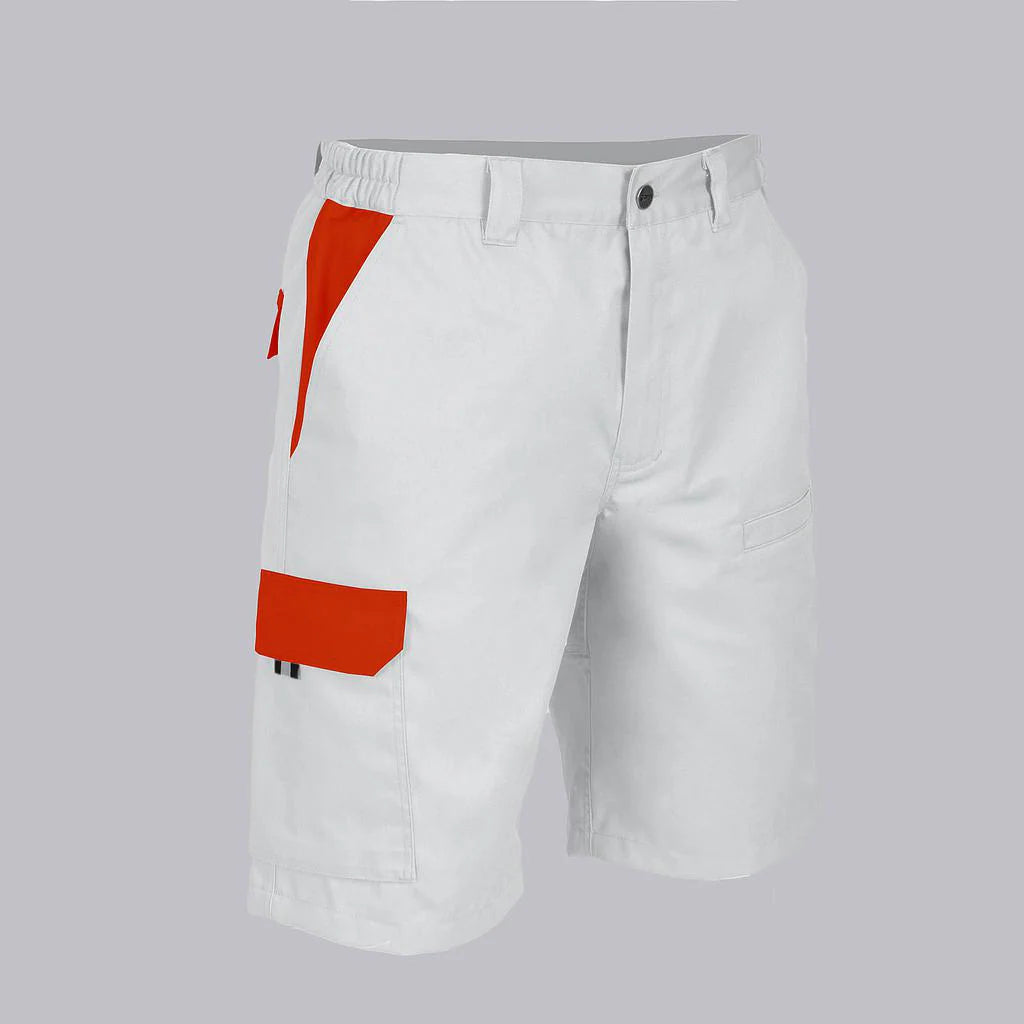 7503C1-101105 - BERMUDA UNISEX MULTIBOLSILLOS ELASTICA ARCE COMBINADA BLANCO/ROJO