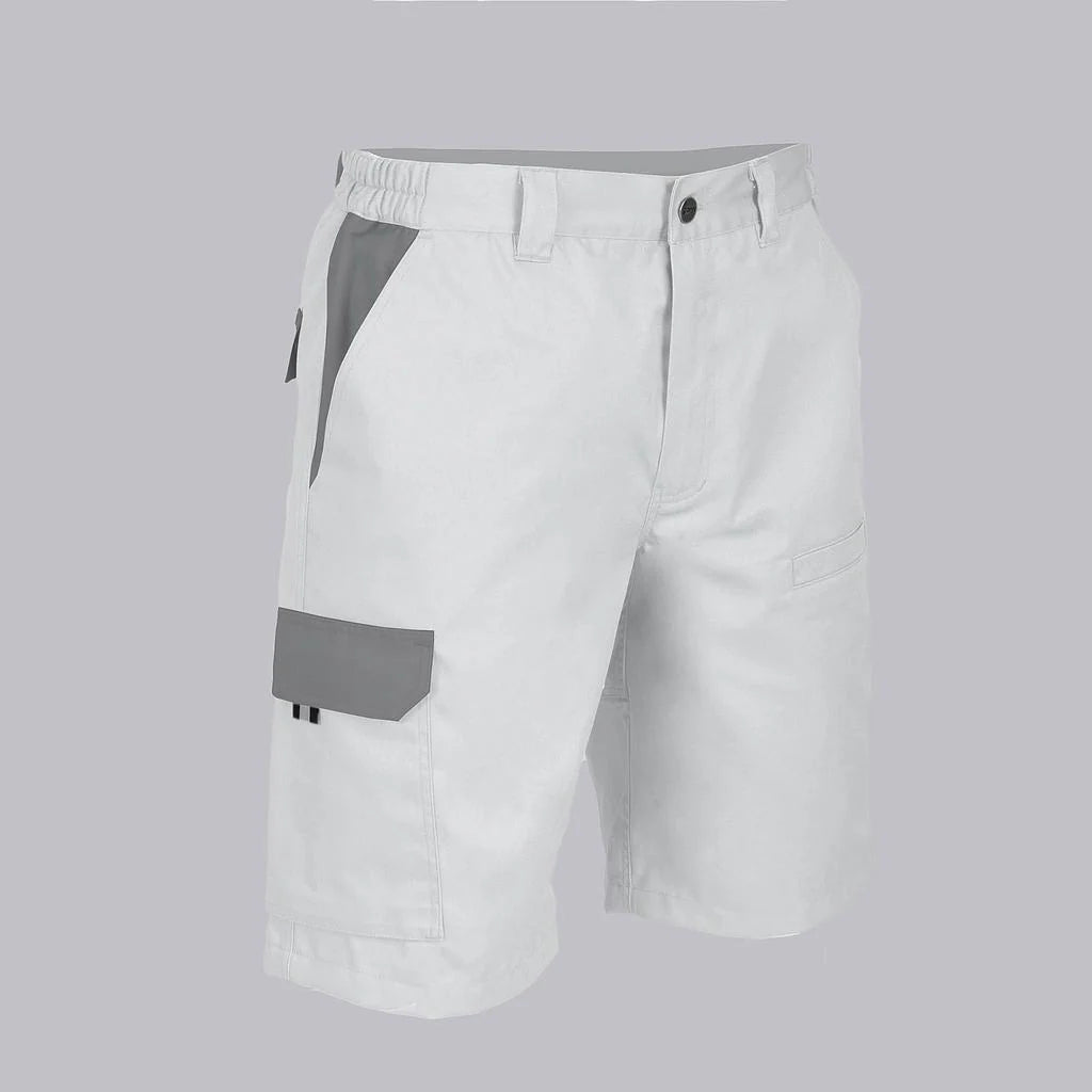 7503C1-101109 - BERMUDA UNISEX MULTIBOLSILLOS ELASTICA ARCE COMBINADA BLANCO/GRIS