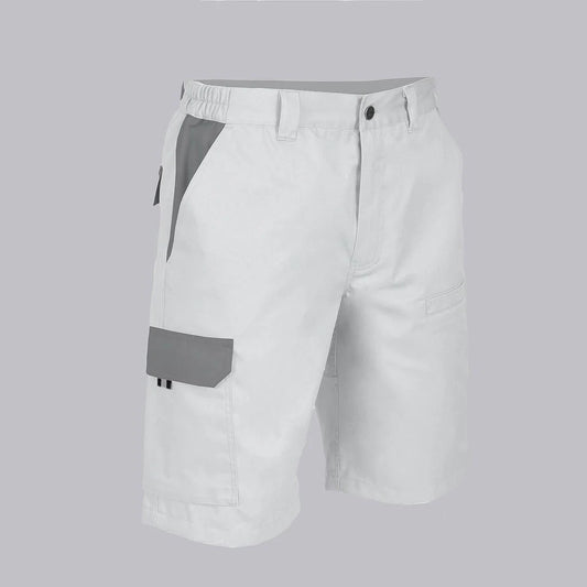 7503C1-101109 - BERMUDA UNISEX MULTIBOLSILLOS ELASTICA ARCE COMBINADA BLANCO/GRIS