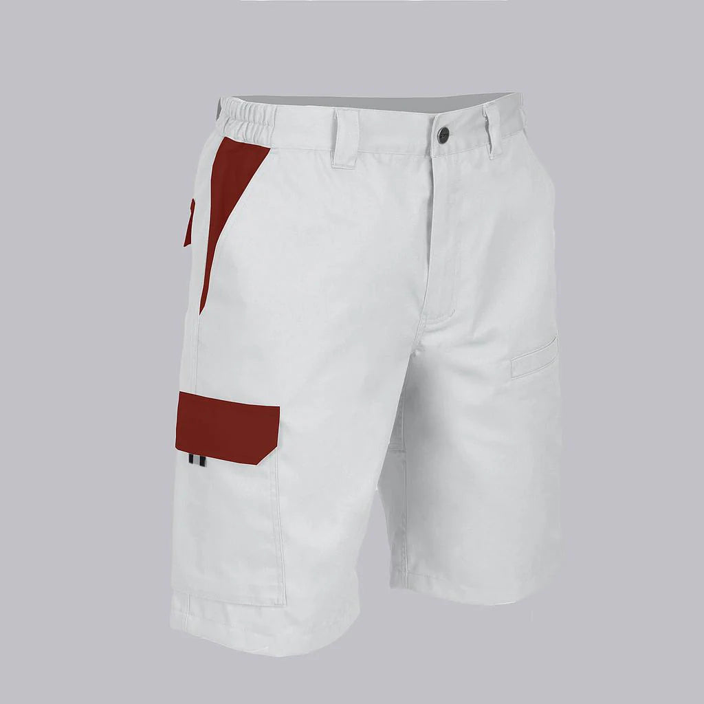 7503C1-101112 - BERMUDA UNISEX MULTIBOLSILLOS ELASTICA ARCE COMBINADA BLANCO/BURDEOS