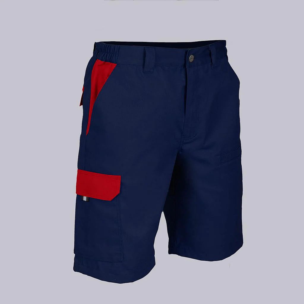 7503C1-104105 - BERMUDA UNISEX MULTIBOLSILLOS ELASTICA ARCE COMBINADA MARINO/ROJO