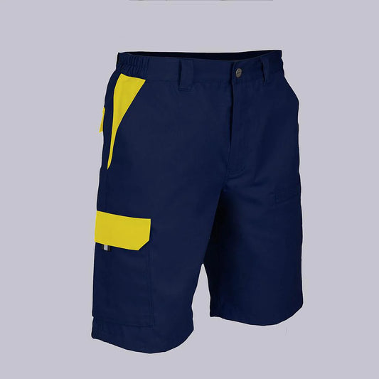7503C1-104111 - BERMUDA UNISEX MULTIBOLSILLOS ELASTICA ARCE COMBINADA MARINO/AMARILLO
