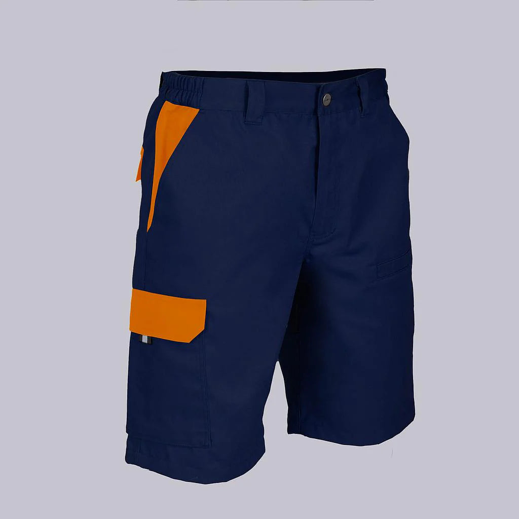 7503C1-104116 - BERMUDA UNISEX MULTIBOLSILLOS ELASTICA ARCE COMBINADA MARINO/NARANJA