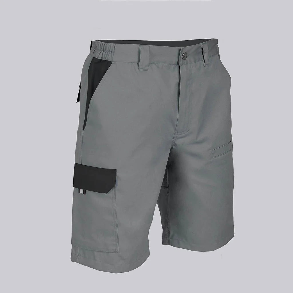 7503C1-109001 - BERMUDA UNISEX MULTIBOLSILLOS ELASTICA ARCE COMBINADA GRIS/NEGRO