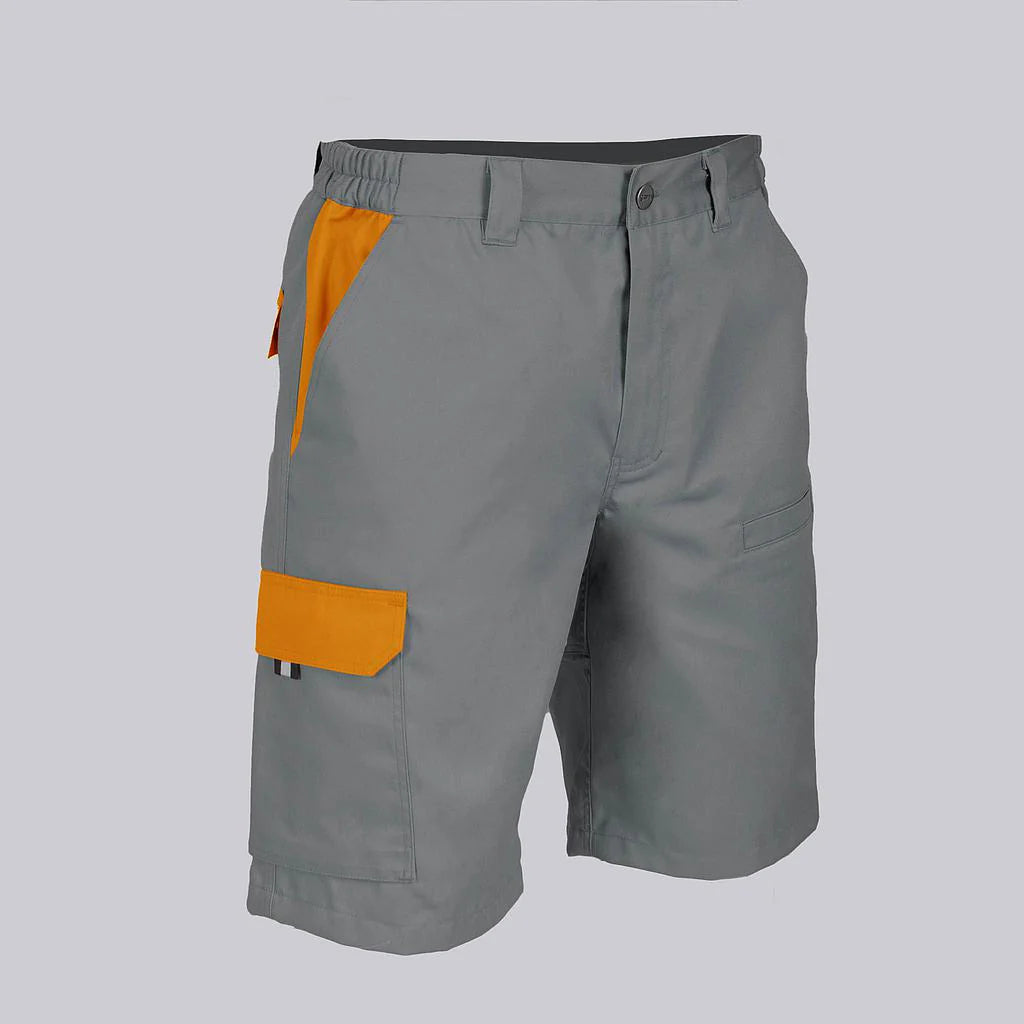 7503C1-109116 - BERMUDA UNISEX MULTIBOLSILLOS ELASTICA ARCE COMBINADA GRIS/NARANJA