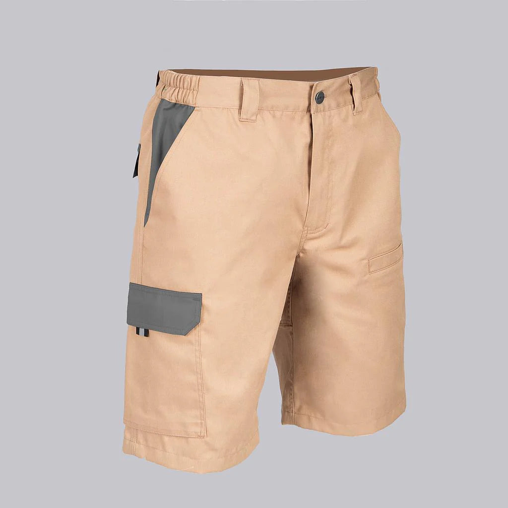 7503C1-110109 - BERMUDA UNISEX MULTIBOLSILLOS ELASTICA ARCE COMBINADA BEIGE/GRIS
