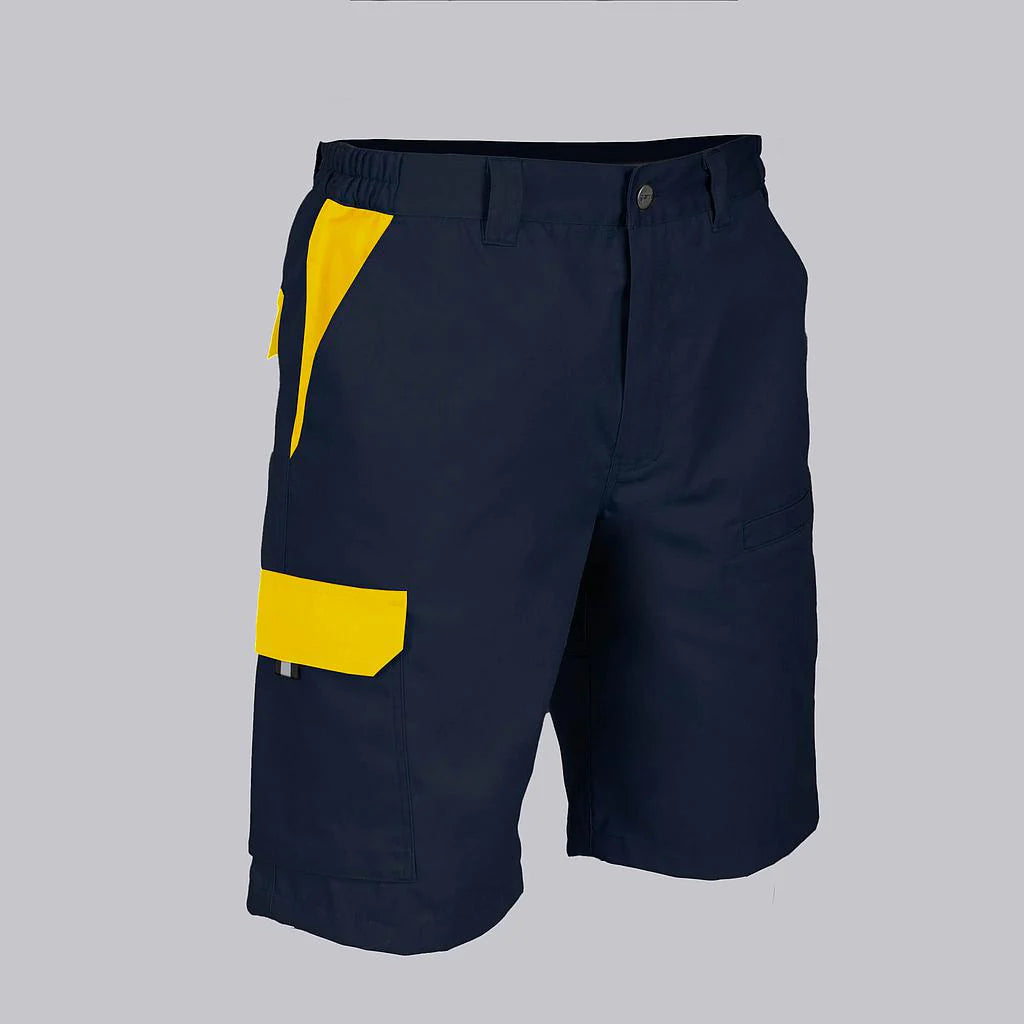 7503C1-159111 - BERMUDA UNISEX MULTIBOLSILLOS ELASTICA ARCE COMBINADA AZUL NAVY/AMARILLO