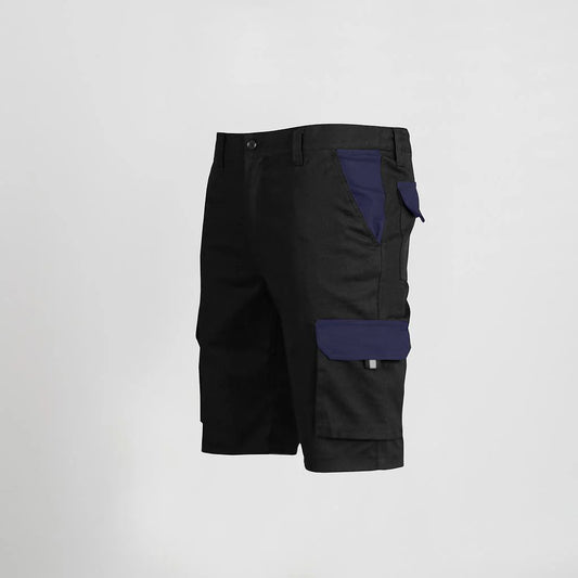 7504C1-001104 - BERMUDA UNISEX MULTIBOLSILLOS ELASTICO GAMO COMBINADA NEGRO/MARINO