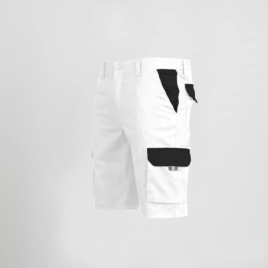 7504C1-101001 - BERMUDA UNISEX MULTIBOLSILLOS ELASTICO GAMO COMBINADA BLANCO/NEGRO