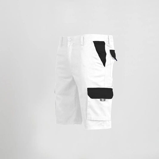 7504C1-101001 - BERMUDA UNISEX MULTIBOLSILLOS ELASTICO GAMO COMBINADA BLANCO/NEGRO
