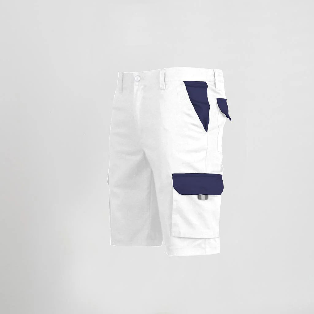 7504C1-101104 - BERMUDA UNISEX MULTIBOLSILLOS ELASTICO GAMO COMBINADA BLANCO/MARINO